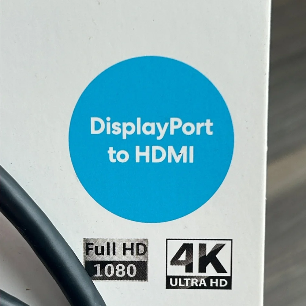 NWT Black DisplayPort to HDMI Cable